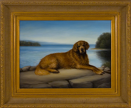 Golden Retriever in a Landscape