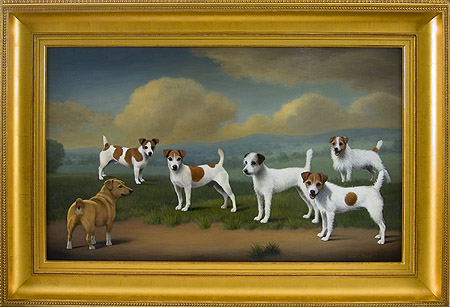 Parson Russell Terriers and One Jack Daniels